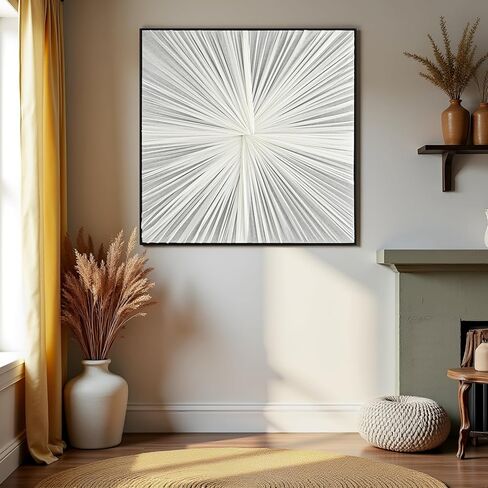 Handmade Fabric Framed Wall Art, Large 3D Wall Decor for Living Room Bedroom, Modern Minimalist Decor Artwork 29.5"x29.5" in Saudi Arabia