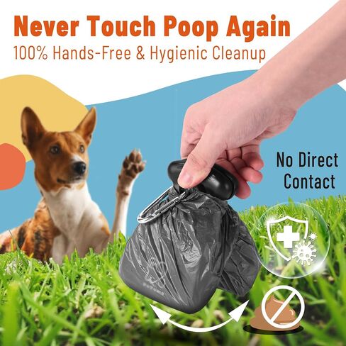 مغرفة الكلب pooper-مغرفة أنبوب خالية من اليدين مع مرفق حقيبة ، وعملية واحدة بيد وموزع مدمج-مقطع محمول على Pooper clasper للكلاب الصغيرة والمتوسطة (الأزرق) in Saudi Arabia