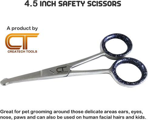 CT Pet Cat Dog Grooming Scissors Kit - 6 & 4 inch Hair Cutting Scissors Set, Japanese Stainless Steel Curved Blades with Safety Round Tips for Your Beloved Pets in Saudi Arabia