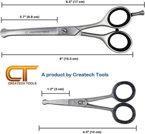 CT Pet Cat Dog Grooming Scissors Kit - 6 & 4 inch Hair Cutting Scissors Set, Japanese Stainless Steel Curved Blades with Safety Round Tips for Your Beloved Pets in Saudi Arabia