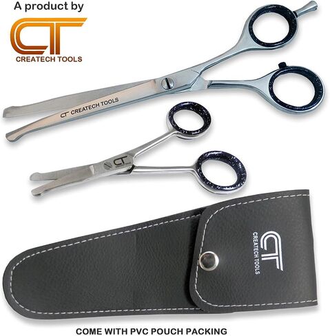 CT Pet Cat Dog Grooming Scissors Kit - 6 & 4 inch Hair Cutting Scissors Set, Japanese Stainless Steel Curved Blades with Safety Round Tips for Your Beloved Pets in Saudi Arabia