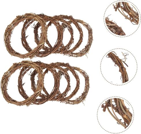 Zerodeko 10pcs Rattan Wreath Hoops DIY Garland Accessory للحصول على حلقات صياغة ديكور العطلات لمشاريع صنع الزهور وإكليل الزهور in Saudi Arabia