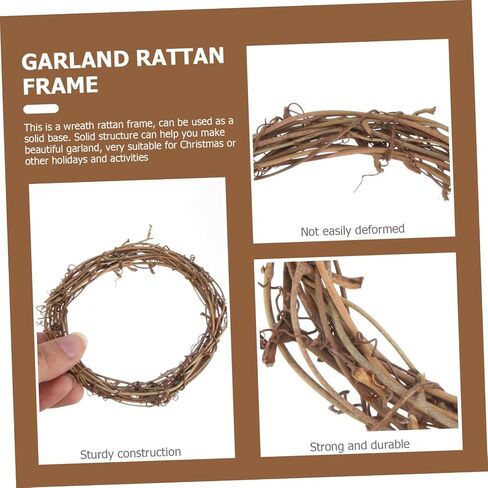 Zerodeko 10pcs Rattan Wreath Hoops DIY Garland Accessory للحصول على حلقات صياغة ديكور العطلات لمشاريع صنع الزهور وإكليل الزهور in Saudi Arabia