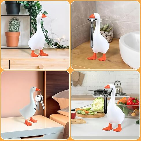 Desk Goose Magnetic Key Holder 7 Inch Mini Goose Statue for Desk or Table, Cute Resin Decor for Keys, Funny Goose Figurine for Office Table or Home, Silly Gift Idea in Kuwait