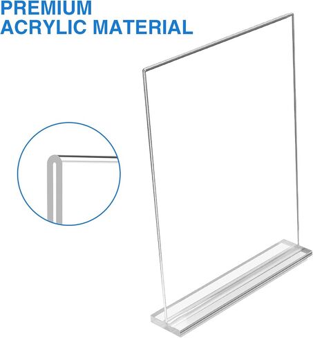 Daofary Acrylic Sign Holder 8.5 x 11 Inches 10 Pack, Double-Sided Stand up Table Top Paper Holder, Store Sign Holders, Plastic Sign Display for Restaurants, Hotels, Office in Kuwait