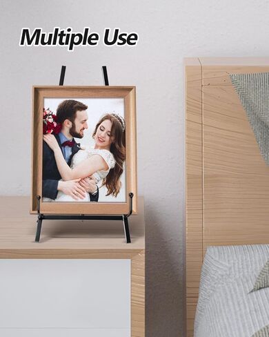 16.5" Adjustable Metal Display Easel Stand with Chain, Tabletop Art Easel for Picture Frame, Canvas, Wedding Sign, Photo & Poster Holder, Modern Metal Tripod (Gold) in Saudi Arabia