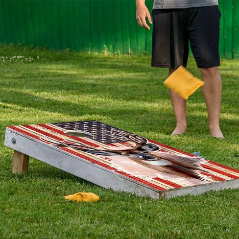 Cornhole Wraps for Boards Vinyl Decals (Set of 2) Deer and American Flag - 25+ Designs Corn Hole Cornhole Wraps Stickers Cornhole Skins Cornhole Wraps for Boards (Boards Not Included) in Saudi Arabia