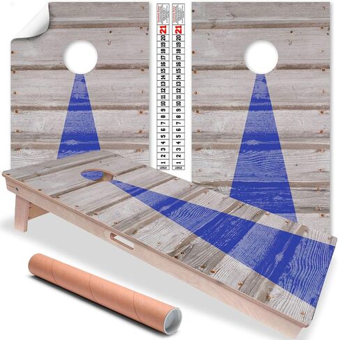 Cornhole Board Wraps & Decals Cornhole Wraps for Boards Set of 2 Corn Hole Decal, 25+ Designs Professional Cornhole Decal for Boards Covers Sticker Cornhole Vinyl Wraps (Blue Arrow Corn Hole Wrap) in Saudi Arabia