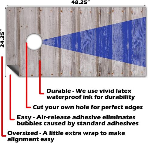 Cornhole Board Wraps & Decals Cornhole Wraps for Boards Set of 2 Corn Hole Decal, 25+ Designs Professional Cornhole Decal for Boards Covers Sticker Cornhole Vinyl Wraps (Blue Arrow Corn Hole Wrap) in Saudi Arabia