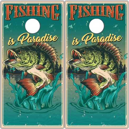 Cornhole Wraps for Boards Vinyl Decals (Set of 2) Bass Fishing - 25+ Designs Corn Hole Bean Bag Toss Cornhole Wraps Stickers Cornhole Skins Cornhole Wraps for Boards (Boards Not Included) in Saudi Arabia
