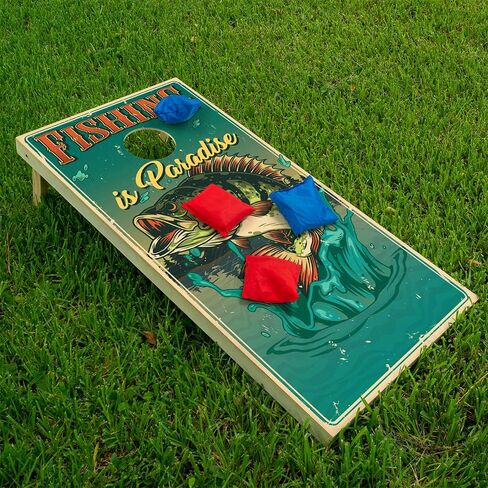 Cornhole Wraps for Boards Vinyl Decals (Set of 2) Bass Fishing - 25+ Designs Corn Hole Bean Bag Toss Cornhole Wraps Stickers Cornhole Skins Cornhole Wraps for Boards (Boards Not Included) in Saudi Arabia
