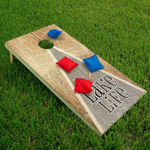 Cornhole Board Wraps and Decals Cornhole Wraps for Boards Set of 2 Corn Hole Decal, 20+ Designs Professional Vinyl Cornhole Decal for Boards Covers Sticker Cornhole Vinyl Wraps (Lake Life) in Saudi Arabia