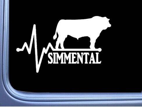 Simmental Lifeline Word Bull Decal 6" Sticker OS 277 cattle cow beef in Saudi Arabia