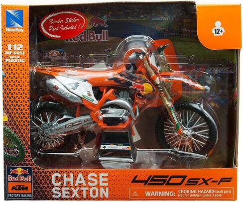 دراجة Diecast Model متوافقة مع Newray Motorcycle 1:12 Red Bull KTM Factory Racing 450 SX-F #4 Chase Sexton 58473 in Kuwait