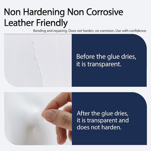Eastyle Leather Glue Repair Adhesive (60ml) - Permanent, Strong & Waterproof Leather Cement Glue for Sofa, Car Seats, Bag Clear Flexible Bond with Tools(Brushes/Gloves/Sanding Sticks) in Saudi Arabia