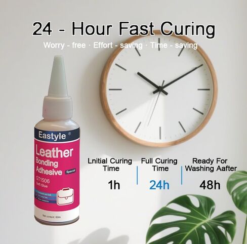 Eastyle Leather Glue Repair Adhesive (60ml) - Permanent, Strong & Waterproof Leather Cement Glue for Sofa, Car Seats, Bag Clear Flexible Bond with Tools(Brushes/Gloves/Sanding Sticks) in Saudi Arabia