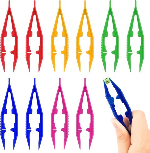 10PCS 3.9" Color Plastic Fuse Beads Tweezers - Perler Beads Tweezer for Beads Crafts for Fuse Bead Tweezers in Saudi Arabia