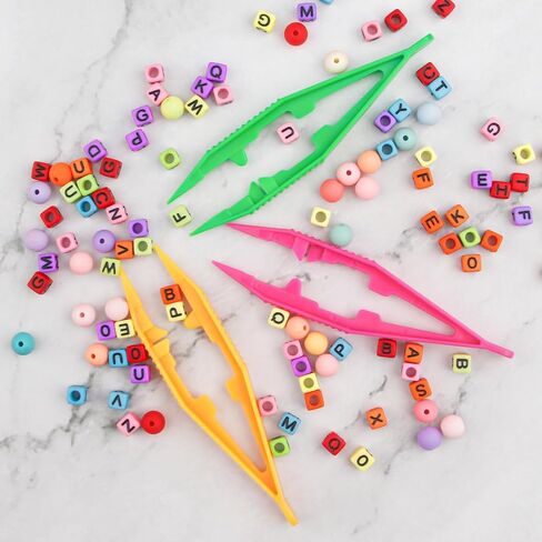 10PCS 3.9" Color Plastic Fuse Beads Tweezers - Perler Beads Tweezer for Beads Crafts for Fuse Bead Tweezers in Saudi Arabia