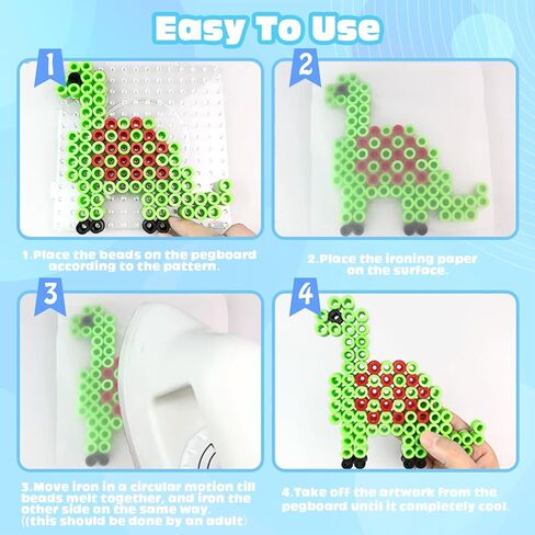 طقم حبات الصمامات مقاس 10 مم للأطفال - ألوان مختلطة فتيل فتيل مركبة مع Pegboard ، وأوراق الكي والملحقات ، والخرز الحديد XL للحرف ، والفنون وحرف DIY للألعاب للأطفال. in Kuwait