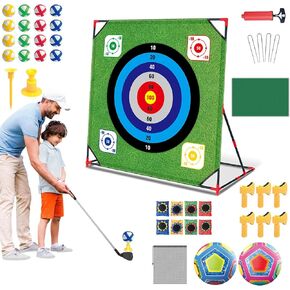 Golf Chipping Game with Stand - 4 in 1 Golf Target Battle Game with Sticky Balls, Soccer Goals Games, Axe Throwing, Bean Bag Tossing - Fun Outdoor Backyard Games for Chipping Practice in Saudi Arabia