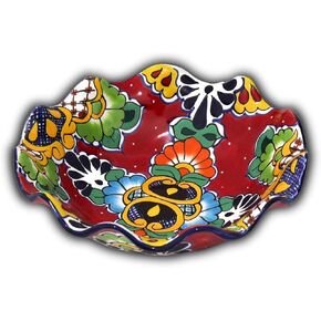 | Fruit Bowl - Decorative Plate - Hand Painted Mexican Pottery Talavera - 11.4" (Orange) in Saudi Arabia