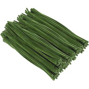 100 Pieces Green Pipe Cleaners, Pastel Pipe Cleaners Craft Supplies Bulk, Fluffy Chenille Stems DIY Handmade Art Project, Creative Crafts for Gift Wrapping, Party and Home Decorations (Green) in Saudi Arabia