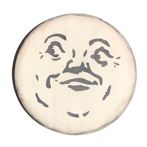 Man in the Moon Vintage Wooden Sign, Moon Face, Nursery decor 18" diameter Halloween in Kuwait
