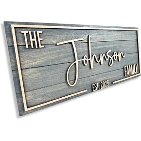 Custom Last Name Signs For Home,18''/24''/30'' Wooden Custom Family Name Sign Wall Decor,Established Signs Personalized,Custom Name Wall Decor,Wedding Gifts for Couples,Home,Office in Saudi Arabia
