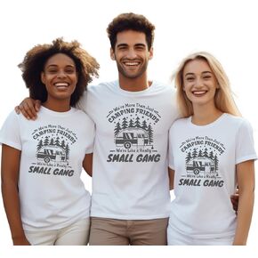 Camping Friends Small Gang Personalized Camping Matching Shirts for Family Camper Group Camping T-Shirt, Happy Camper Camping Shirts for Woman, Men, Kids, Toddler, Plus Size. Multicolor in Saudi Arabia