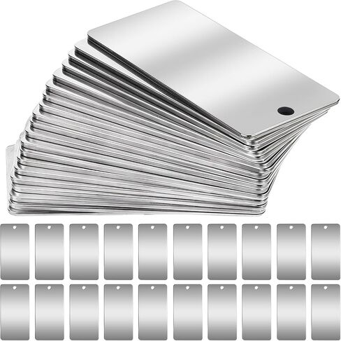 50 Pack Metal Engraving Blanks Stainless Steel Rectangle Blank Tags Metal Stamping Blanks Metal Tags, 1 Inch x 2 Inch in Saudi Arabia