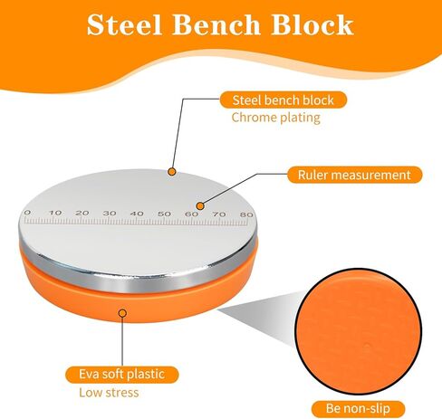 3in Steel Bench Block, 3/4in Height Hardened Tool Steel, No Rebound Steel Block for Jewelry Making in Kuwait