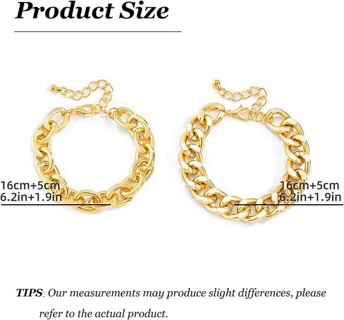 Chunky Gold Bracelet Gold Bracelet Stack Layered Chunky Large Paperclip Chain Bracelets Statement Jewelry Gifts Trendy Stuff in Saudi Arabia