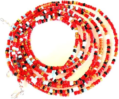 African waist beads for women, colorful waist beads, body jewelry, African waist beads with clasp, Handmade waist beads, birthday gift for her, birthday gift for women, Waist beads, Body in Saudi Arabia