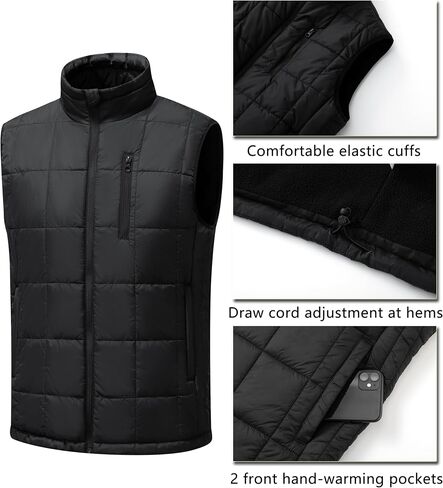 Vcansion Men's Outdoor Quilted Puffer Vest Stand Collar Lightweight Down Sleeveless Jacket Padded Vest in Saudi Arabia