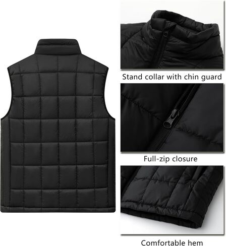 Vcansion Men's Outdoor Quilted Puffer Vest Stand Collar Lightweight Down Sleeveless Jacket Padded Vest in Saudi Arabia