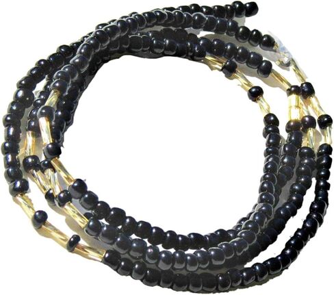 Waist Beads For Women- Stretchy Black Belly Beads 28" To 40" Waist Beads with Clasp -Chain Body Jewelry in Saudi Arabia