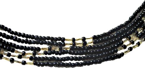 Waist Beads For Women- Stretchy Black Belly Beads 28" To 40" Waist Beads with Clasp -Chain Body Jewelry in Saudi Arabia