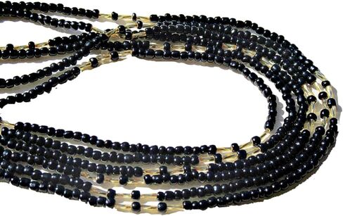 Waist Beads For Women- Stretchy Black Belly Beads 28" To 40" Waist Beads with Clasp -Chain Body Jewelry in Saudi Arabia