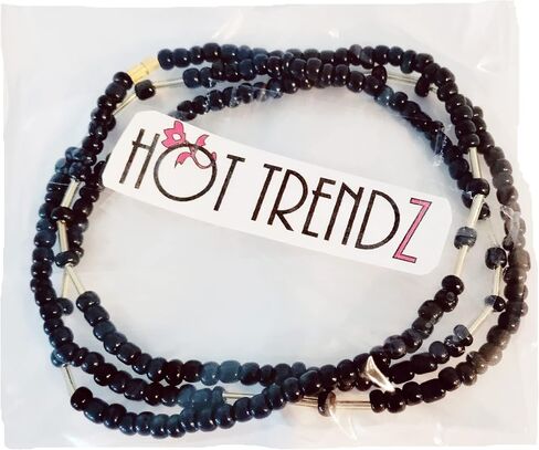 Waist Beads For Women- Stretchy Black Belly Beads 28" To 40" Waist Beads with Clasp -Chain Body Jewelry in Saudi Arabia