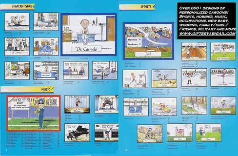 Veterinary Clinic Gift Personalized Custom Cartoon Print 8x10, 9x12 Magnet or Keychain in Saudi Arabia