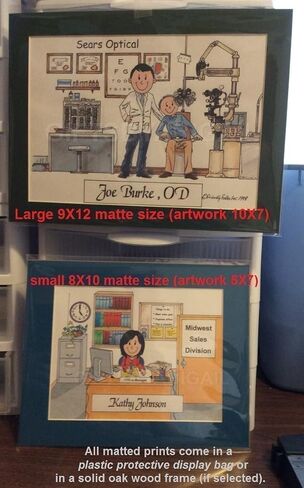 Veterinary Clinic Gift Personalized Custom Cartoon Print 8x10, 9x12 Magnet or Keychain in Saudi Arabia