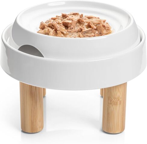 CatGuru Food Table for Cat Bowl, Non Slip Pet Feeding Station for Cat Food Bowls, Raised Stand for Food and Water Cats Bowls, Elevated Pet Feeder, Stress Free Pet Dish Stand (Marshnallow) in Kuwait
