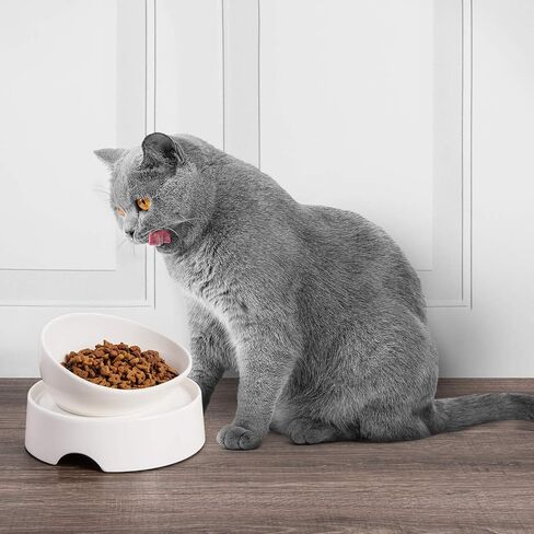 CatGuru Food Table for Cat Bowl, Non Slip Pet Feeding Station for Cat Food Bowls, Raised Stand for Food and Water Cats Bowls, Elevated Pet Feeder, Stress Free Pet Dish Stand (Marshnallow) in Kuwait
