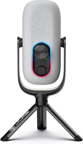 JLab Epic Talk USB Microphone, Black, USB-C Output, Cardioid, Omni, Stereo, and Bi-Directional, 192k Sample Rate, Volume Control, Gain Control, and Quick Mute, 3.5mm AUX, Plug and Play in Saudi Arabia