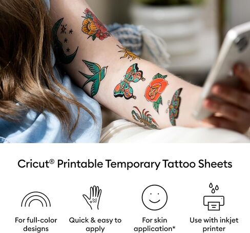 Cricut® Printable Temporary Tattoo Paper for Inkjet Printers - 8.5 in x 11 in (8 ct) in Saudi Arabia