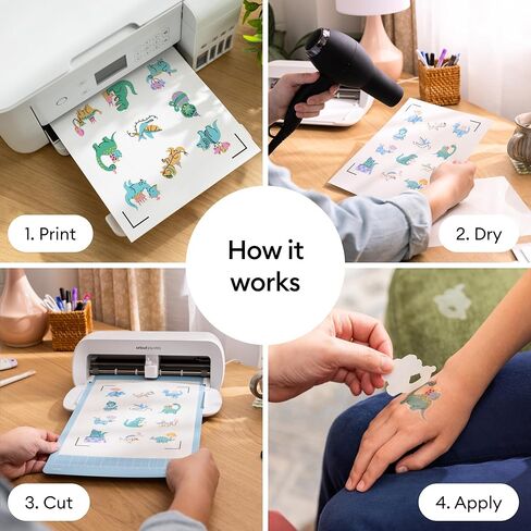 Cricut® Printable Temporary Tattoo Paper for Inkjet Printers - 8.5 in x 11 in (8 ct) in Saudi Arabia