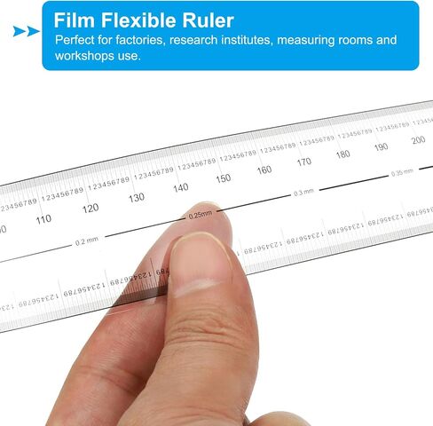 Patikil Film Ructible Ruler 100 سم 0.1 مم مع زاوية R و LIDTH خطوط واضحة للحيوانات الأليفة المسطرة المستقيمة للمصنع ، شفاف ، 2 أجهزة كمبيوتر in Kuwait