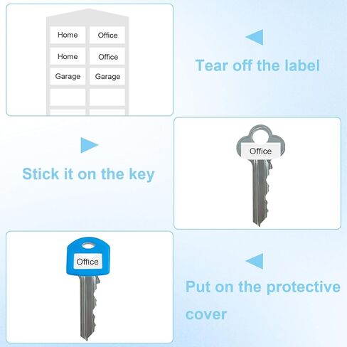 16 Pcs Colored Silicone Key Covers Caps Set with Blank Printed Label,Key Tags Color Identifiers for House Keys, Fit Key Protectors for Easy Organization in Saudi Arabia