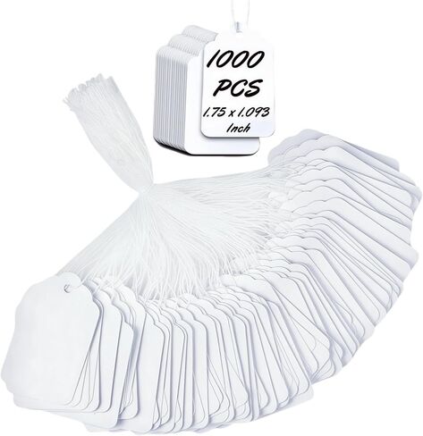 1000pcs علامات الأسعار قبل المزيفة مع سلسلة وعلامات الورق الأبيض لبيع المرآب بيع المجوهرات ملابس البيع بالتجزئة ، 1.75 × 1.093 بوصة in Kuwait