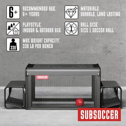 S3 Portable Bench Soccer Game Sturdy Indoor Outdoor Table Soccer مجموعة مع مقاعد وكرة وحزمة تجميع سهلة وتصميم GO للشاطئ أو المنزل أو المكتب أو الفناء الخلفي ، والمرح لجميع الأعمار in Kuwait